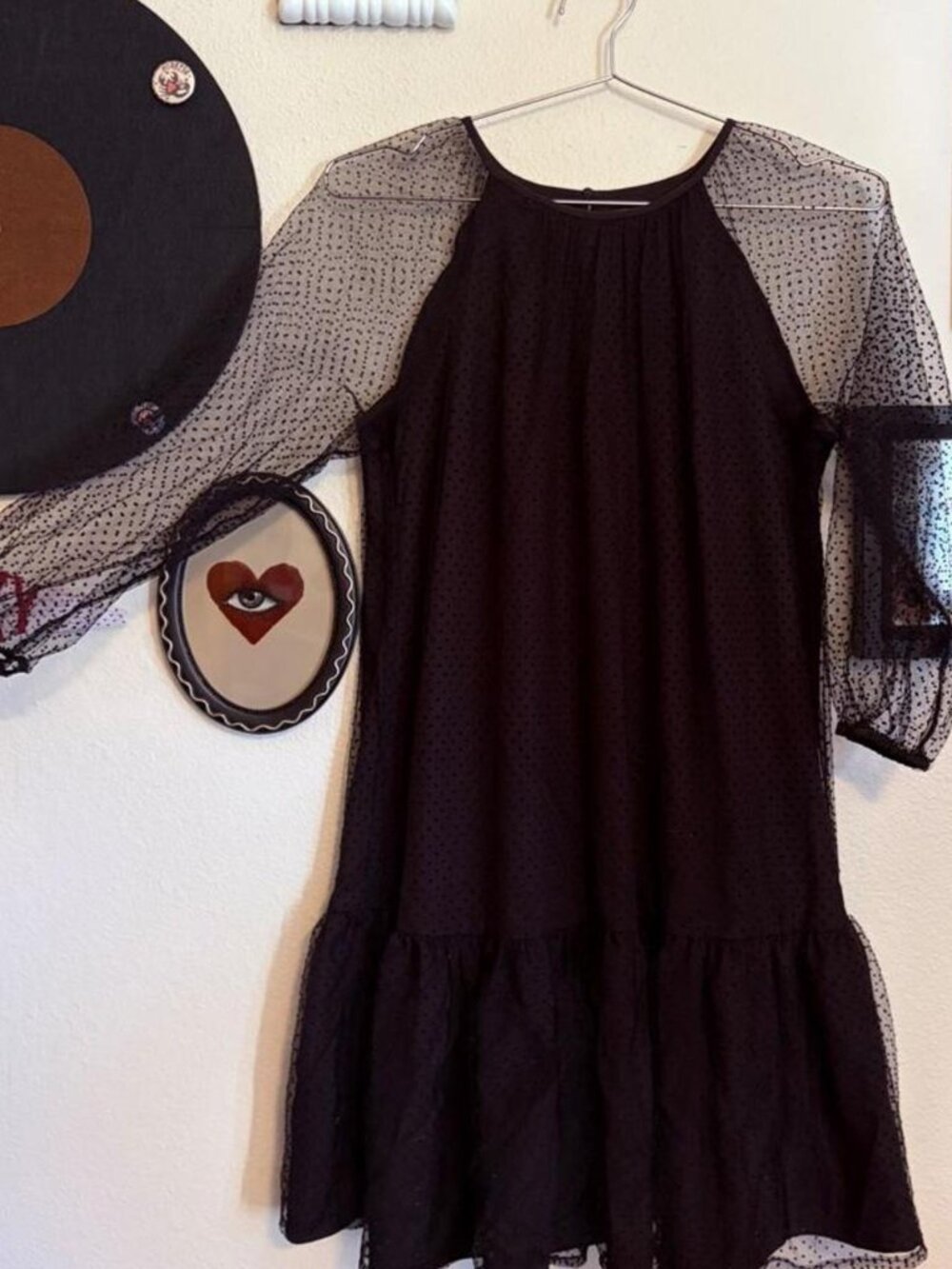 LDT Polka Dot and Mesh Dress